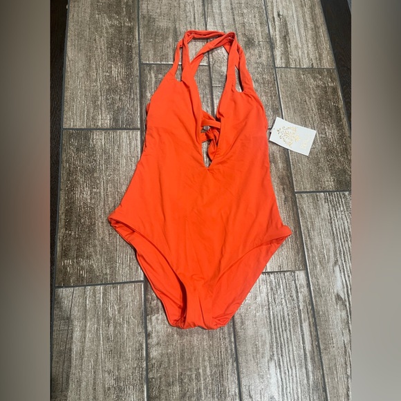 🍑🌴BECCA Women's Color Peach One Piece Swimsuit Size XS NWT🍑🌴 - Picture 2 of 12